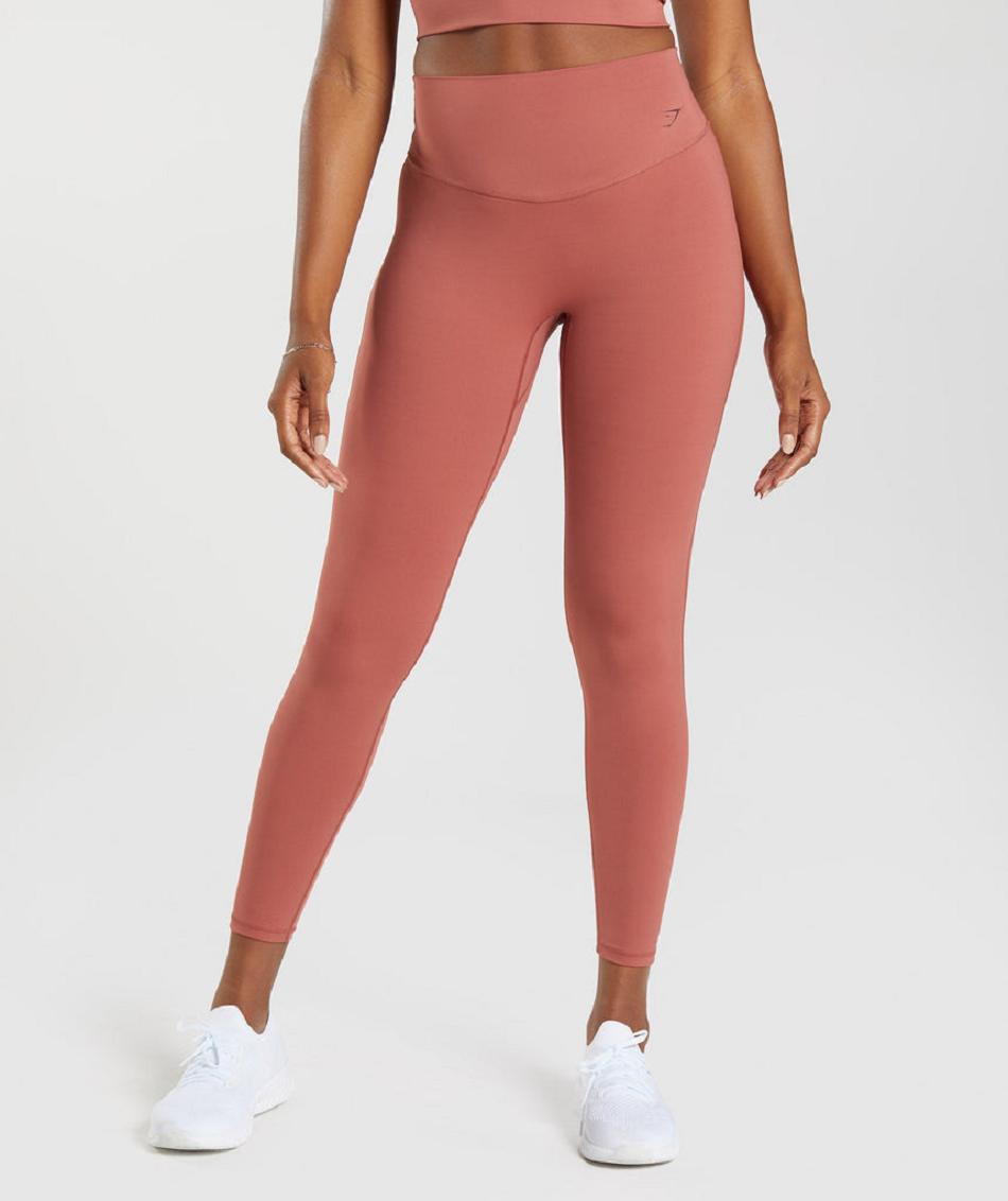 Legginsy Damskie Gymshark Elevate Różowe Brązowe | PL 2208MQZ